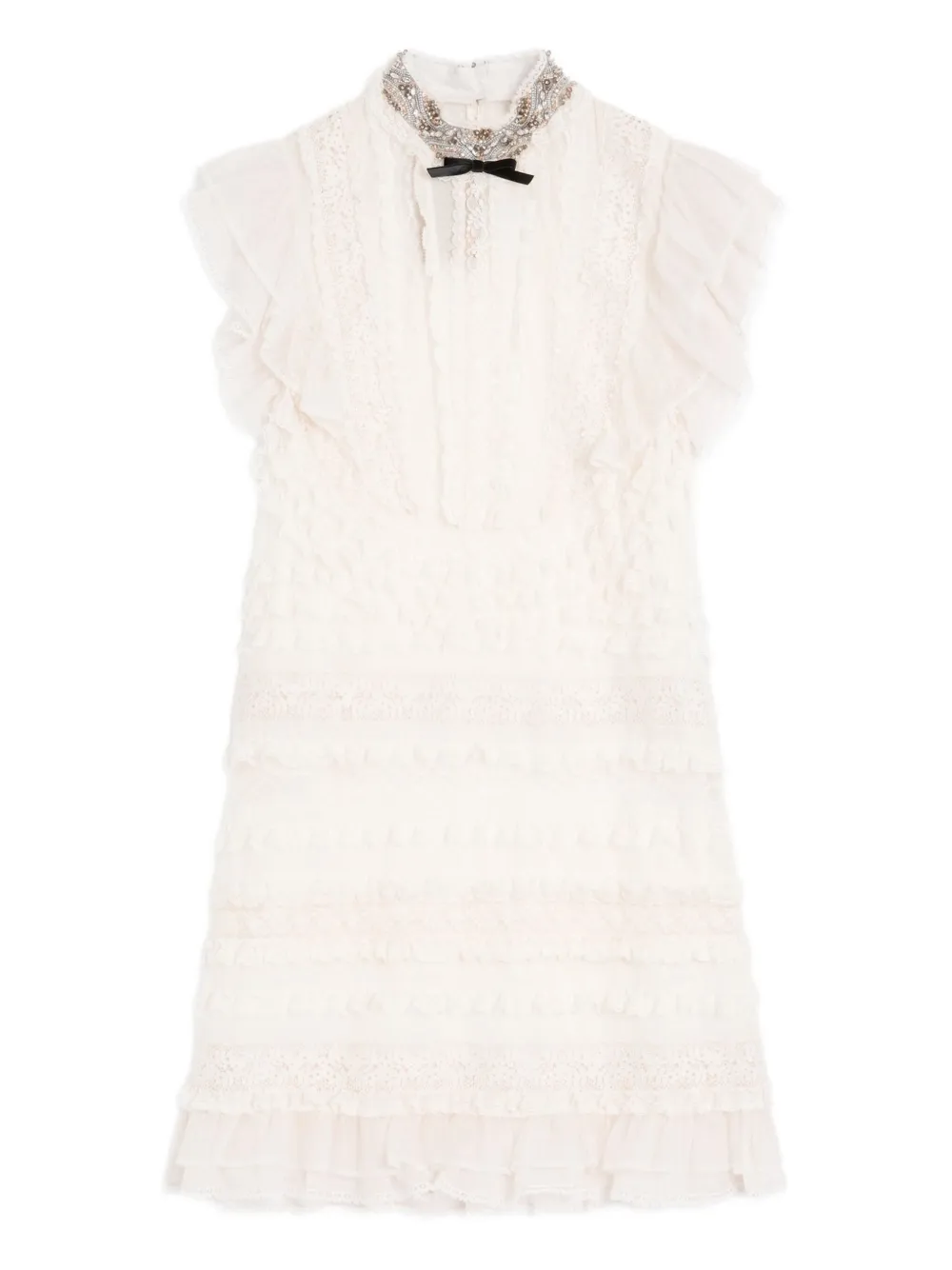 Valentino Garavani Besticktes Minikleid aus Denim - Weiß