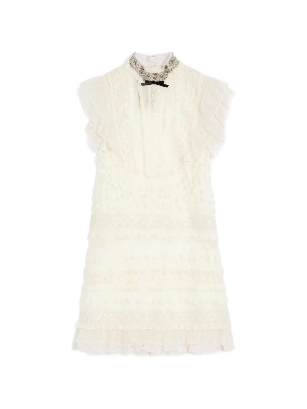 Valentino Garavani Abito corto denim con ricamo - Bianco