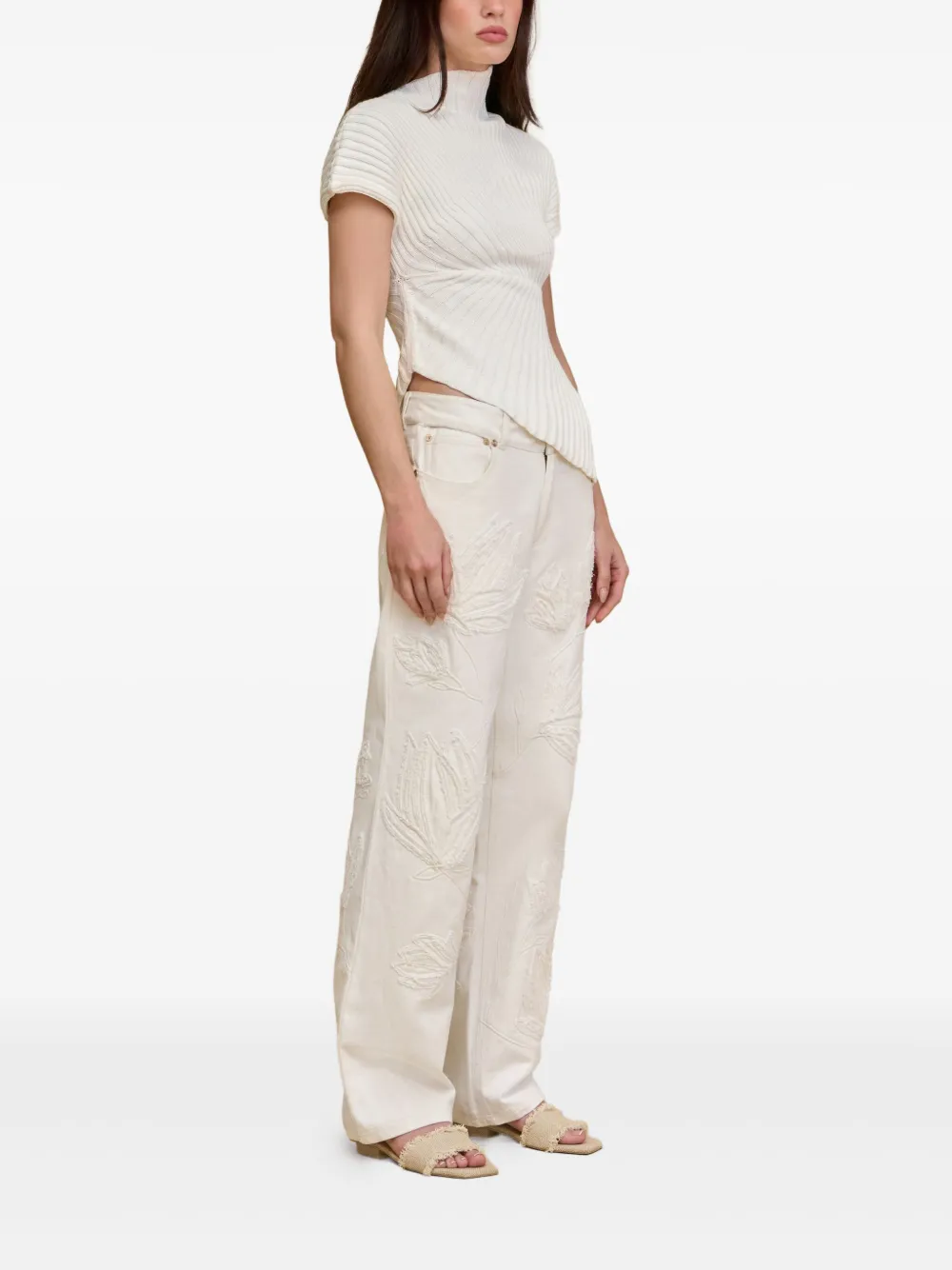 Cult Gaia Flo Jeans In Neutral