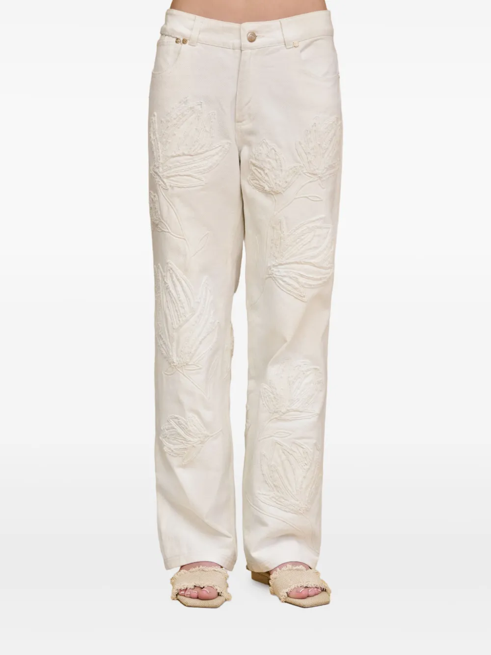 Cult Gaia Flo Jeans In Neutral
