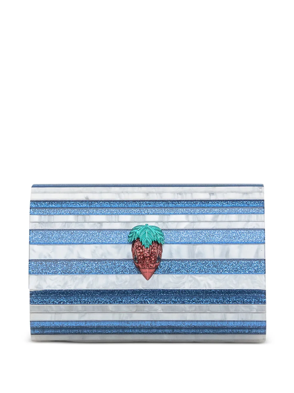 Kurt Geiger London striped eagle clutch - Blue
