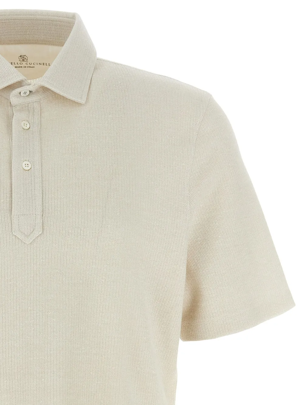 Brunello Cucinelli Poloshirt van gerecycled polyester Wit