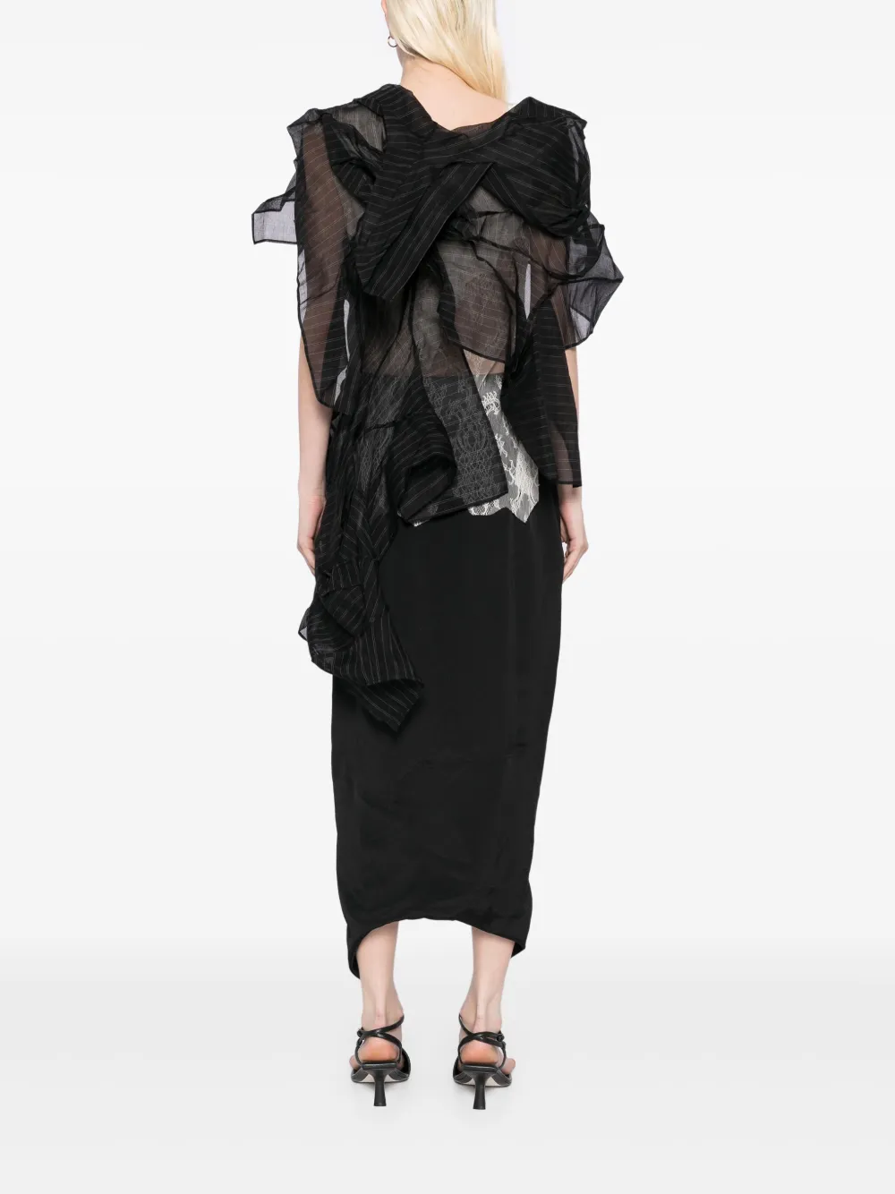 Yohji Yamamoto Asymmetrische top Zwart