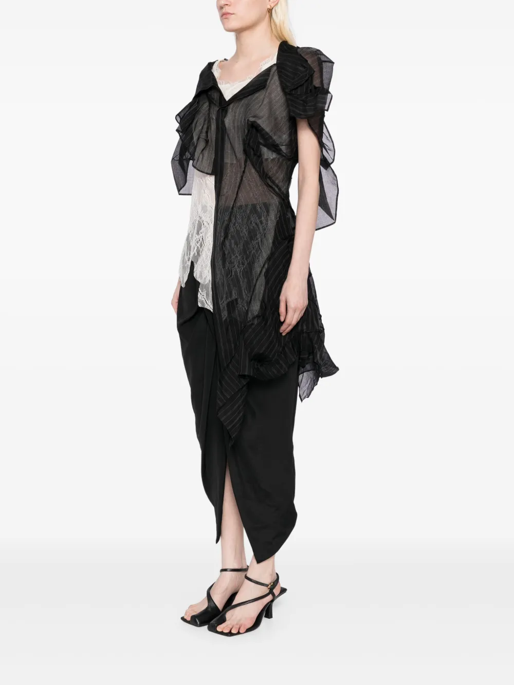 Yohji Yamamoto Asymmetrische top Zwart