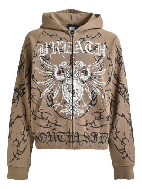 BREATH hoodie con cierre y estampado gráfico