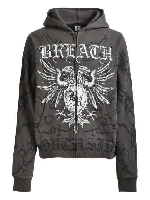 BREATH hoodie con cierre y estampado gráfico