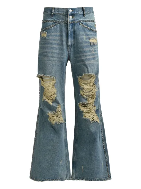 BREATH ripped bootcut jeans