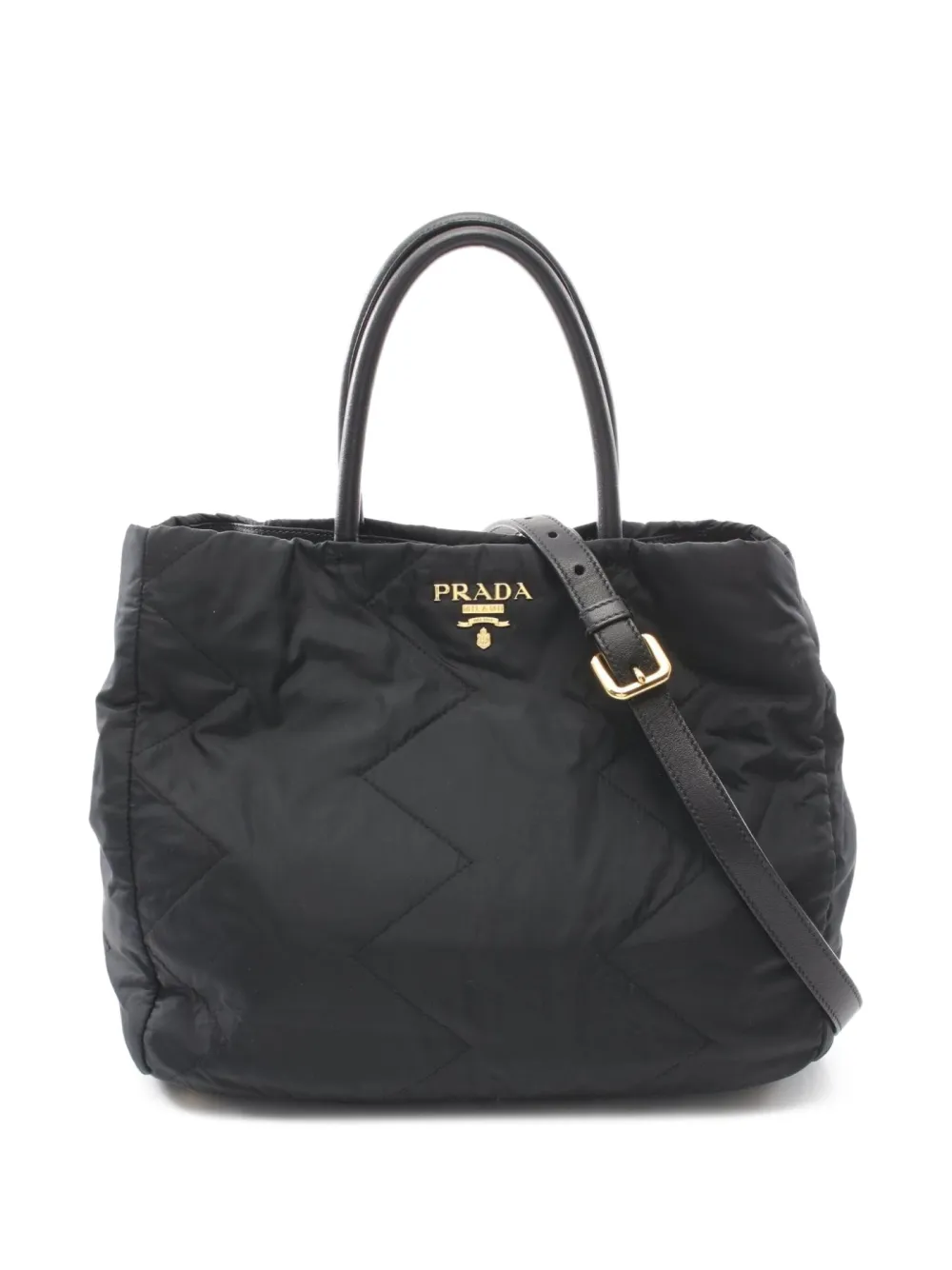 Prada Pre-Owned 2000s logo-plaque two-way handbag | Black | Image 1