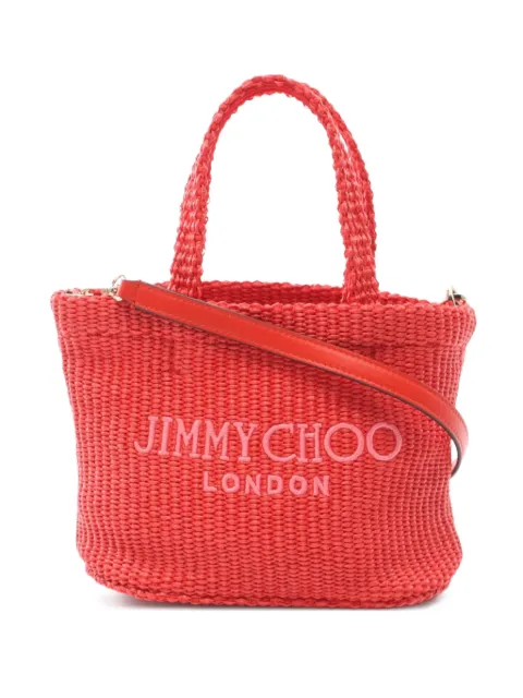 Jimmy Choo Pre-Owned 2010s logo-embroidered two-way handbag