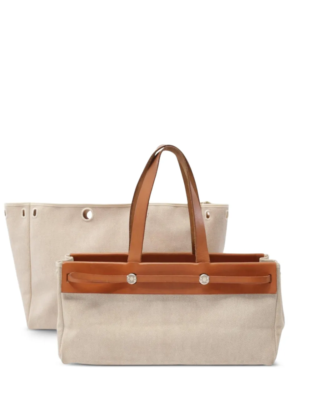 Hermès Pre-Owned 2002 トワル エールバッグ GM ハンドバッグ - ニュートラル Hermès Pre-Owned 2002 トワル エールバッグ GM ハンドバッグ - ニュートラル