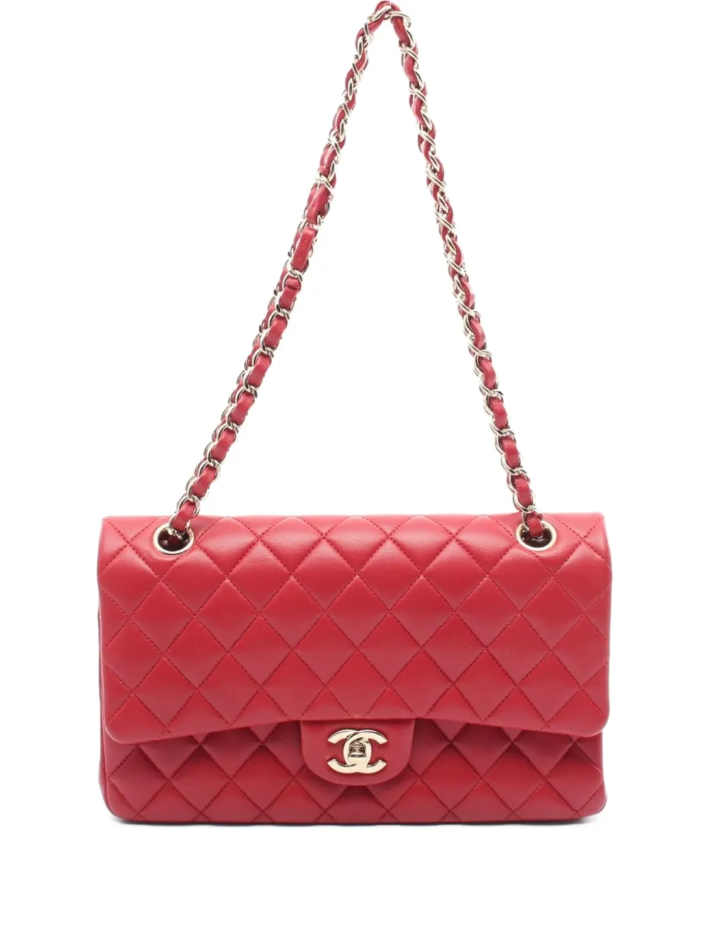 CHANEL Pre-Owned 2016-2017 マテラッセ W フラップ ショルダーバッグ - レッド CHANEL Pre-Owned 2016-2017 マテラッセ W フラップ ショルダーバッグ - レッド