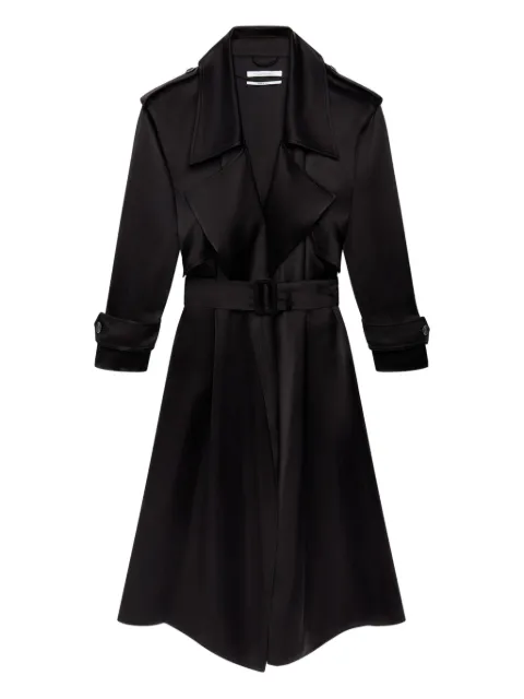 Another Tomorrow gabardina larga con acabado satinado