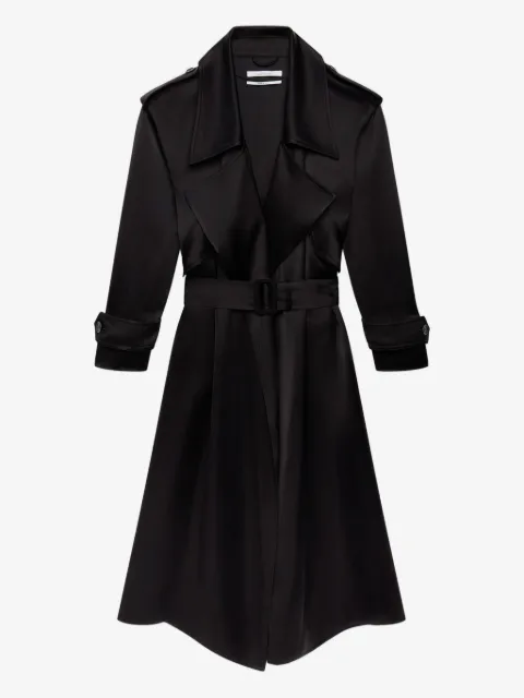 Another Tomorrow satin-finish trench coat 
