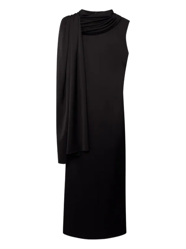 Another Tomorrow Scarf-detail Dress in Black