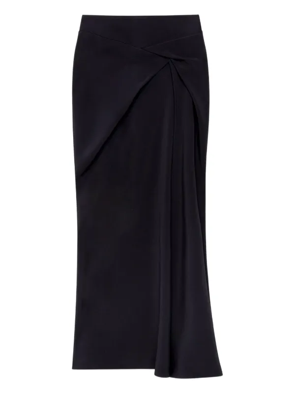 Another Tomorrow Asymmetrical Twist Skirt in Black