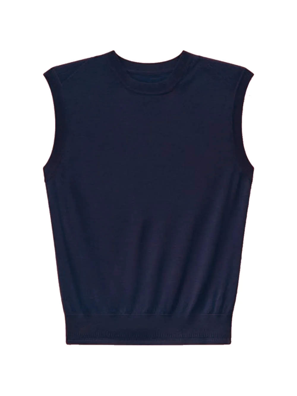 Another Tomorrow fine-knit sleeveless top - Blau