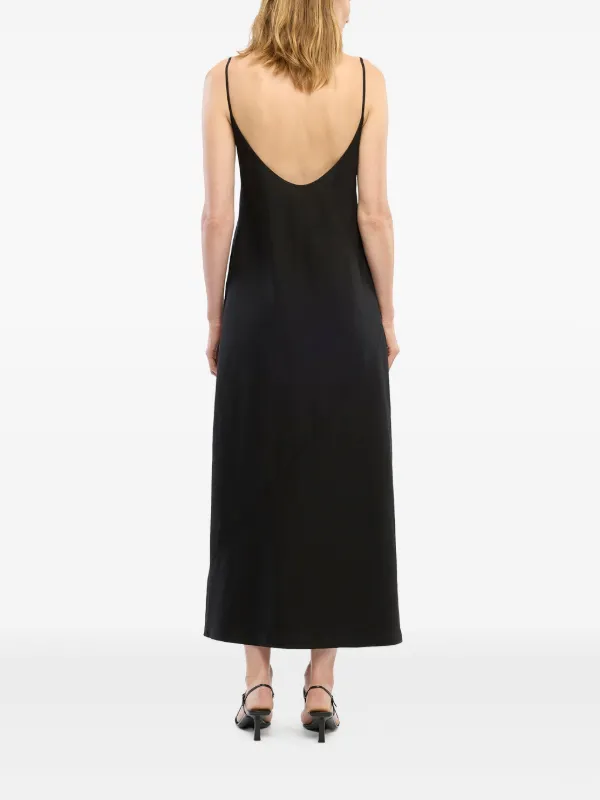 Another Tomorrow Square-neck Slip Dress - Black Another Tomorrow Square-neck Slip Dress - Black