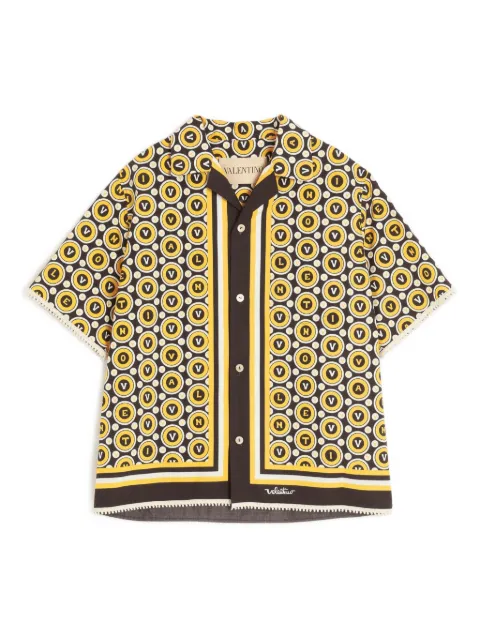 Valentino Garavani COTTON POPLIN BOWLING SHIRT WITH BULLES ROYALES PRINT