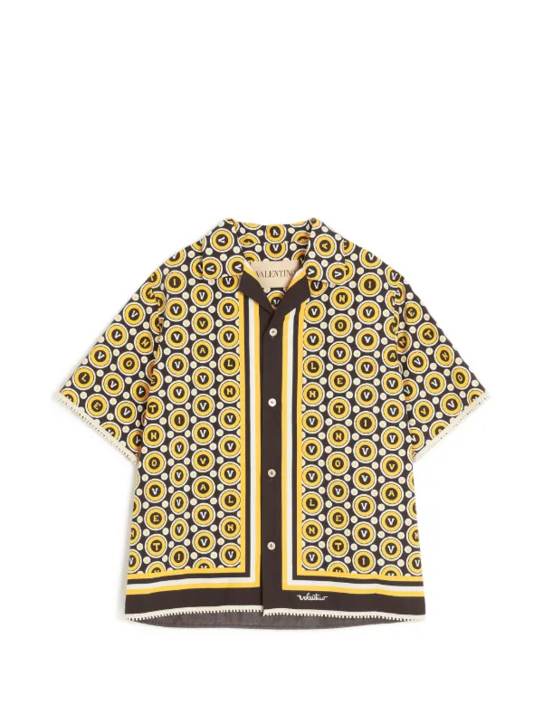 Valentino Garavani Logo-print Short-sleeve Shirt in Black
