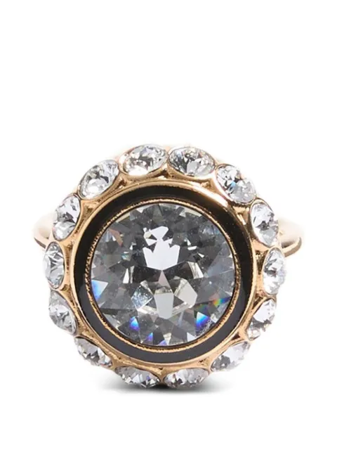 Valentino Garavani Vlogo Signature ring in metal, enamel and crystals