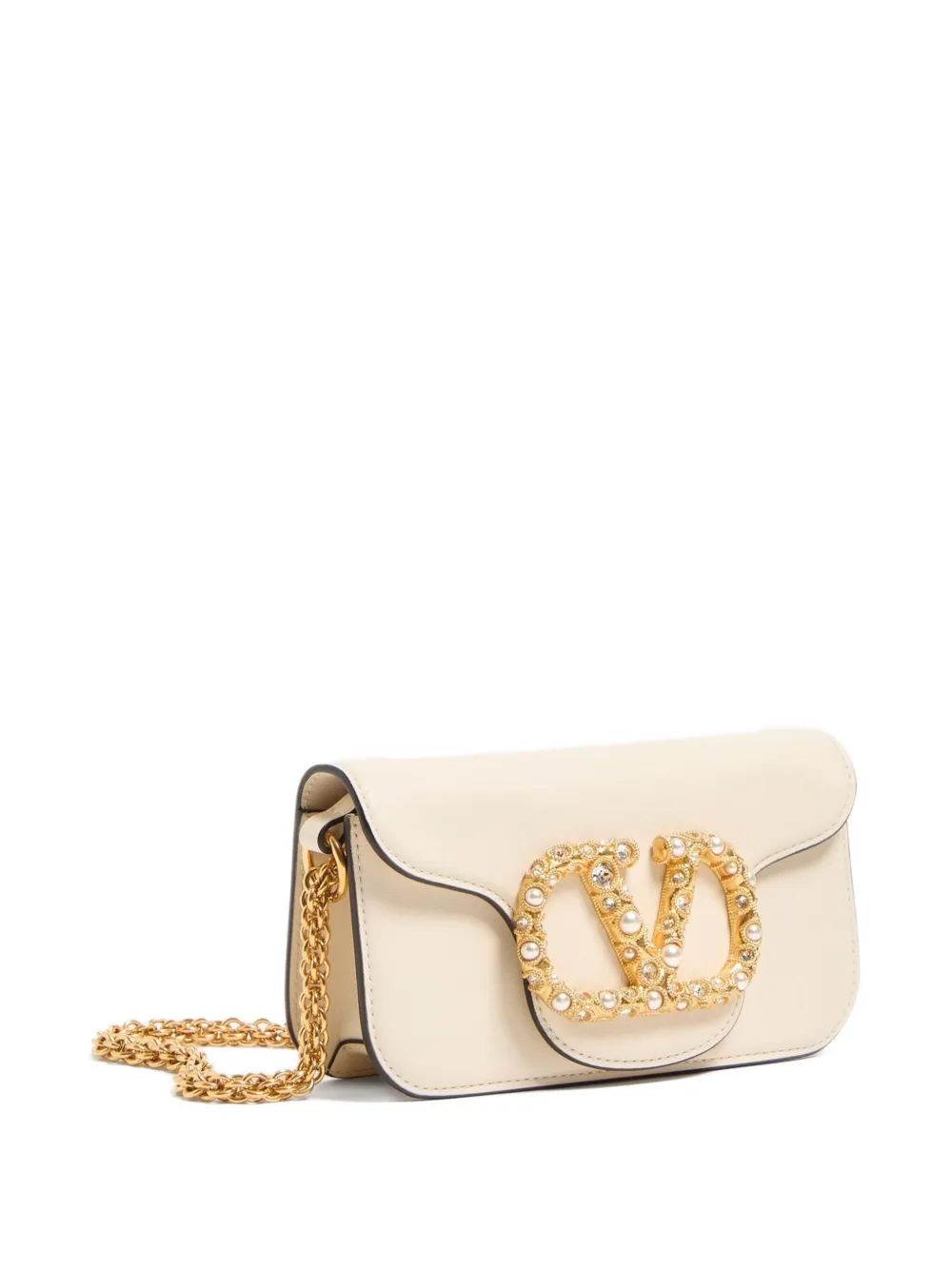 Valentino Garavani Locò kleine schoudertas Beige