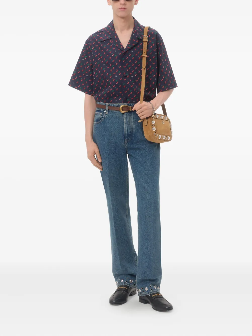 Valentino Garavani floral print relaxed shirt - Blauw