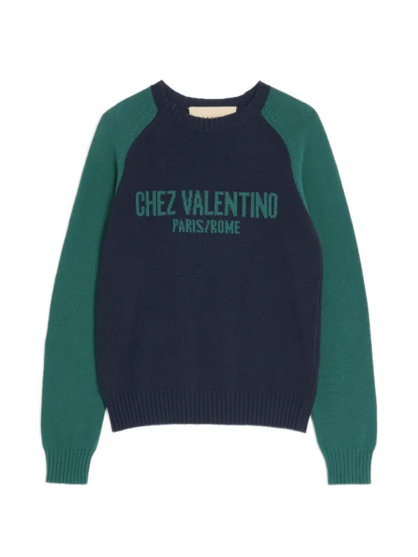 Valentino Garavani Chez-motif Sweater in Blue