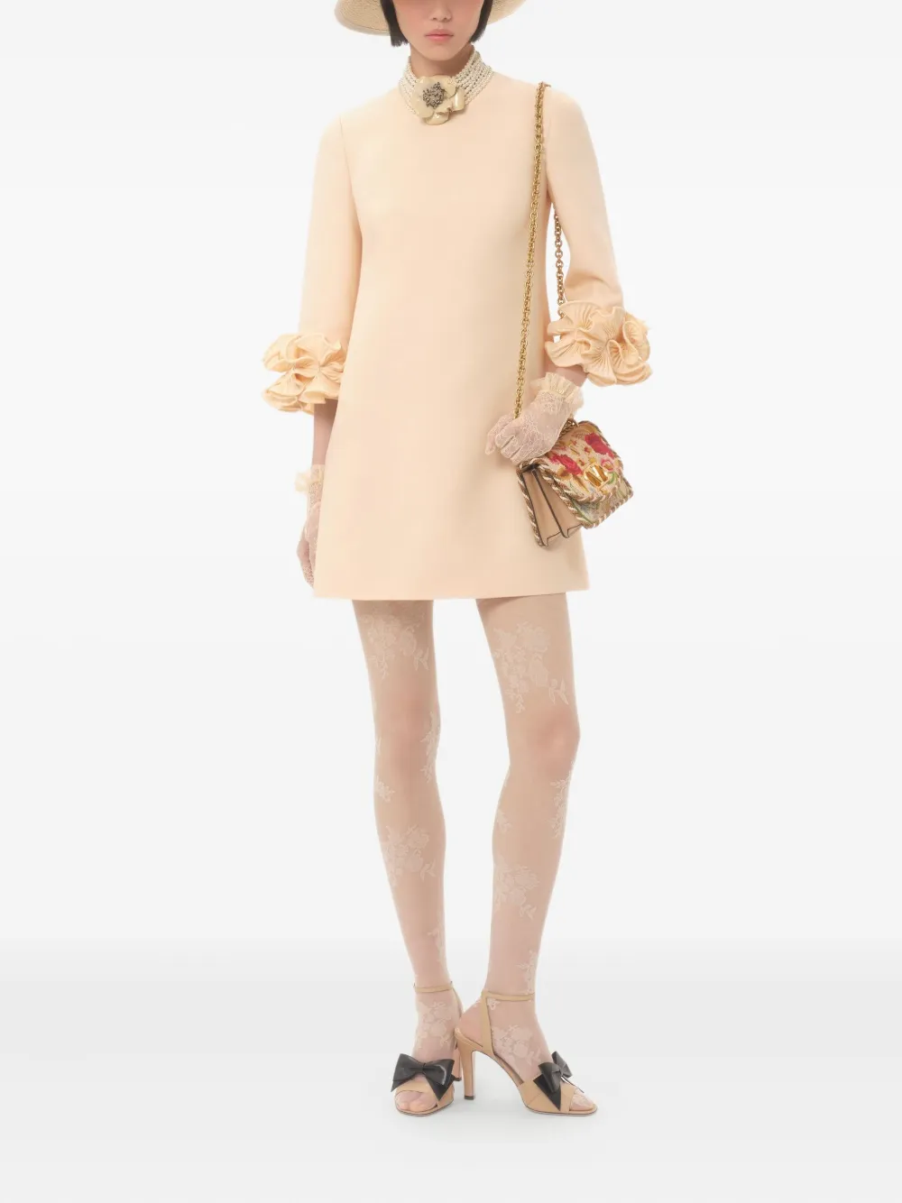 Valentino Garavani Kleine Chain schoudertas - Beige