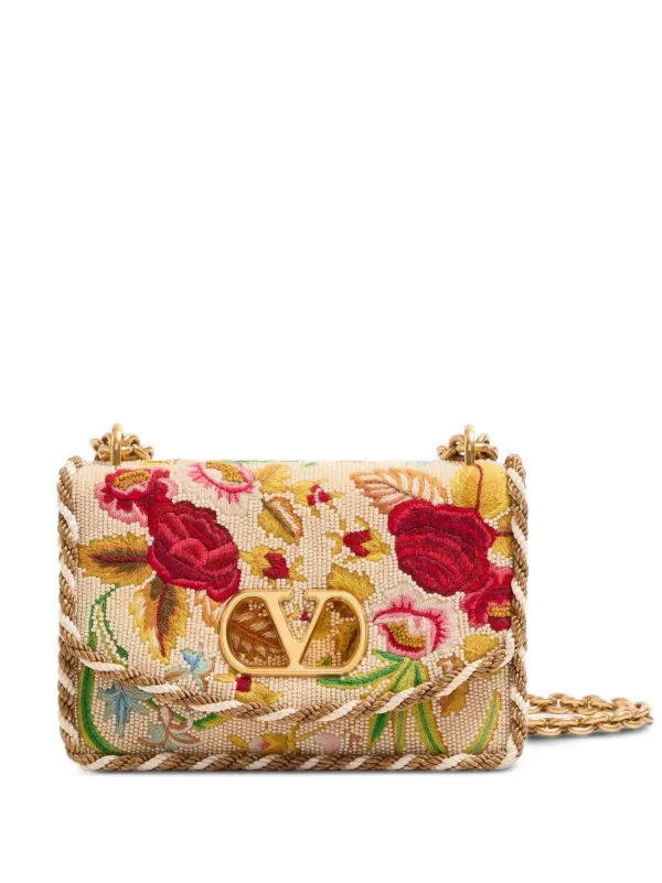 Valentino Garavani Small Vain Embroidered Shoulder Bag