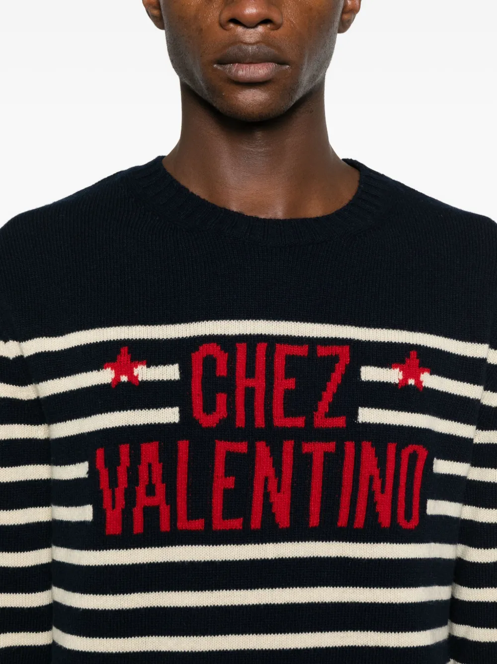 Valentino Garavani Trui met Chez-patroon Blauw