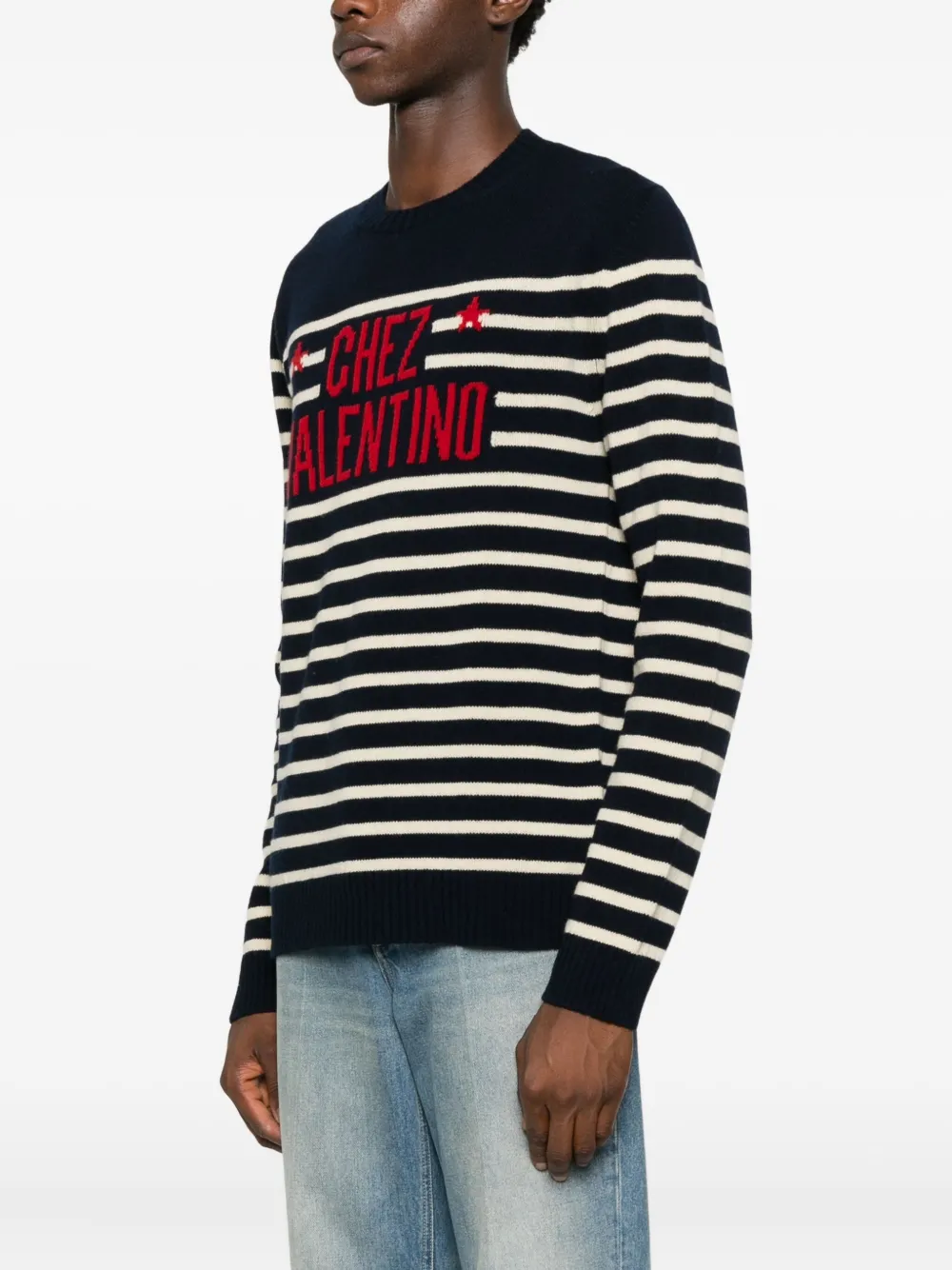 Valentino Garavani Trui met Chez-patroon Blauw