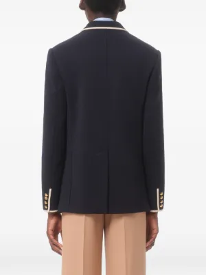 Valentino Garavani VGパッチ ウールダブルジャケット | ブルー