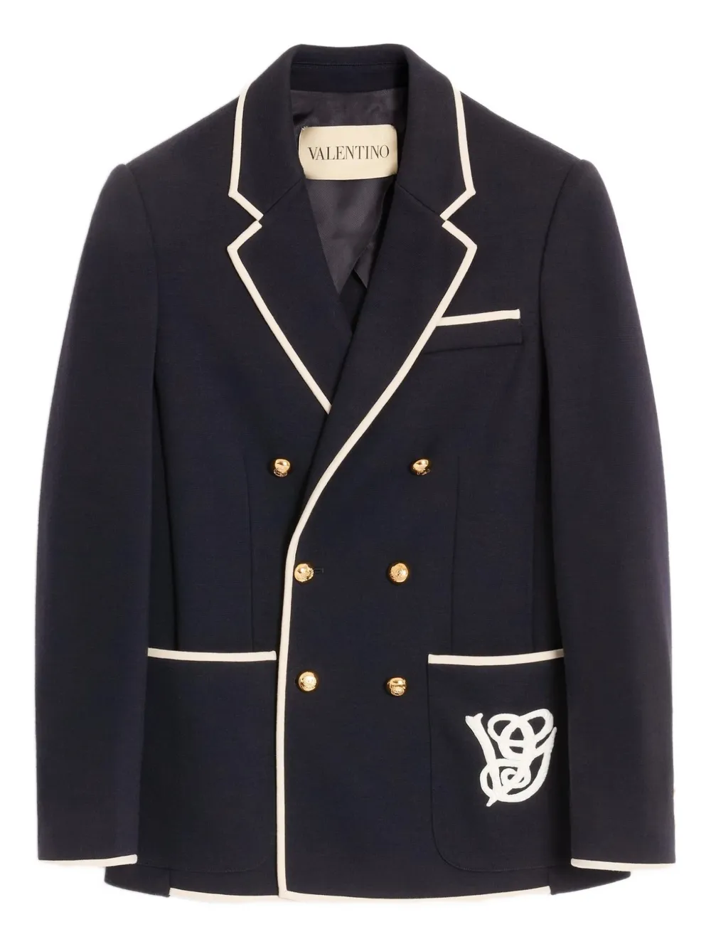 Valentino Garavani Wollen blazer met dubbele rij knopen Blauw