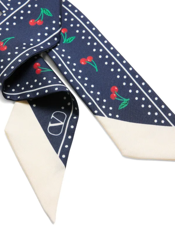 Valentino Garavani Cherryfic Scarf | Blue | FARFETCH TW