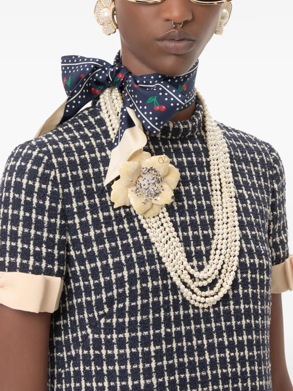 Valentino Garavani Cherryfic bandeau-sjaal Blauw