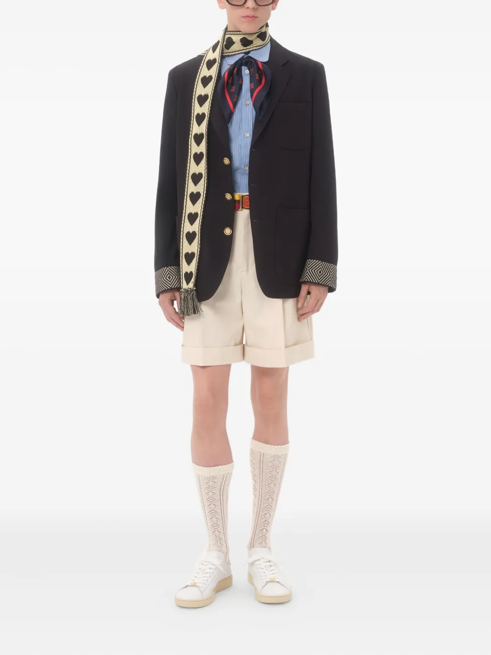 Valentino Garavani Bermuda shorts met omgeslagen zoom Beige