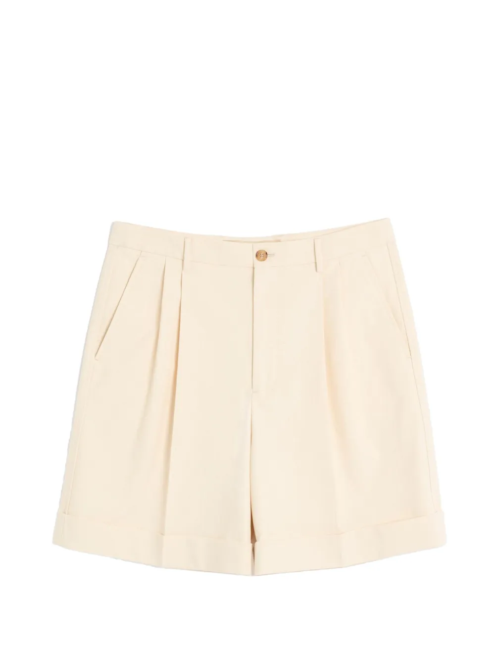 Valentino Garavani COTTON CANVAS CUFFED BERMUDA SHORTS - Toni neutri