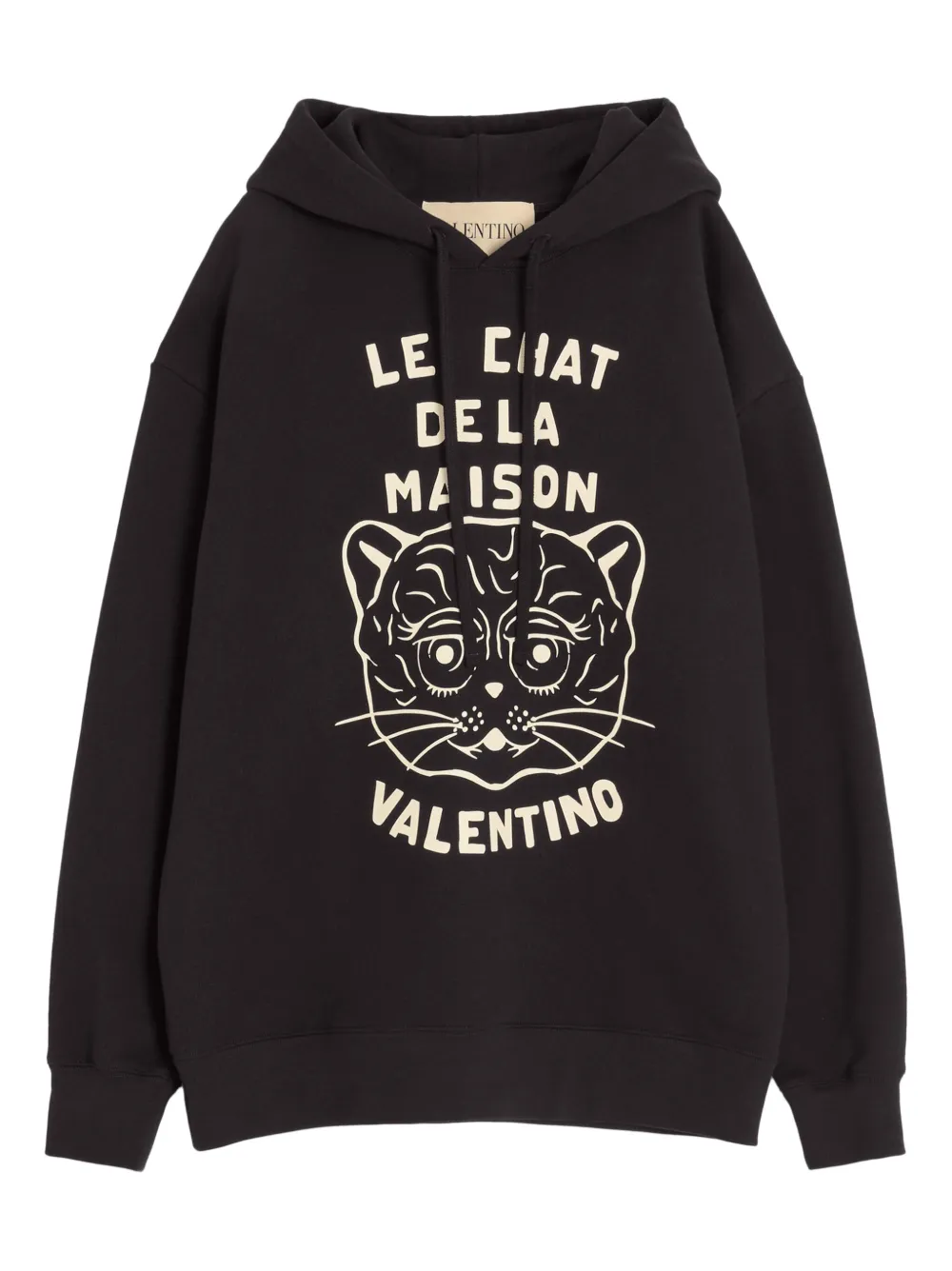 Shop Valentino Chat De La Maison Hoodie In Black