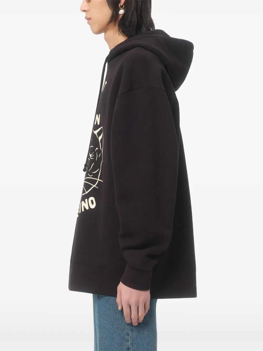 Shop Valentino Chat De La Maison Hoodie In Black