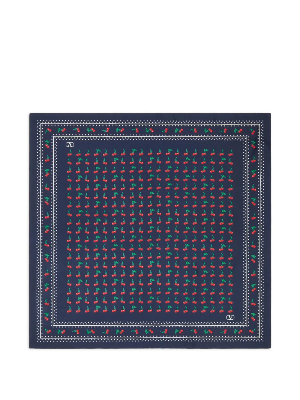 Valentino Garavani CHERRYFIC SILK SCARF - Blu
