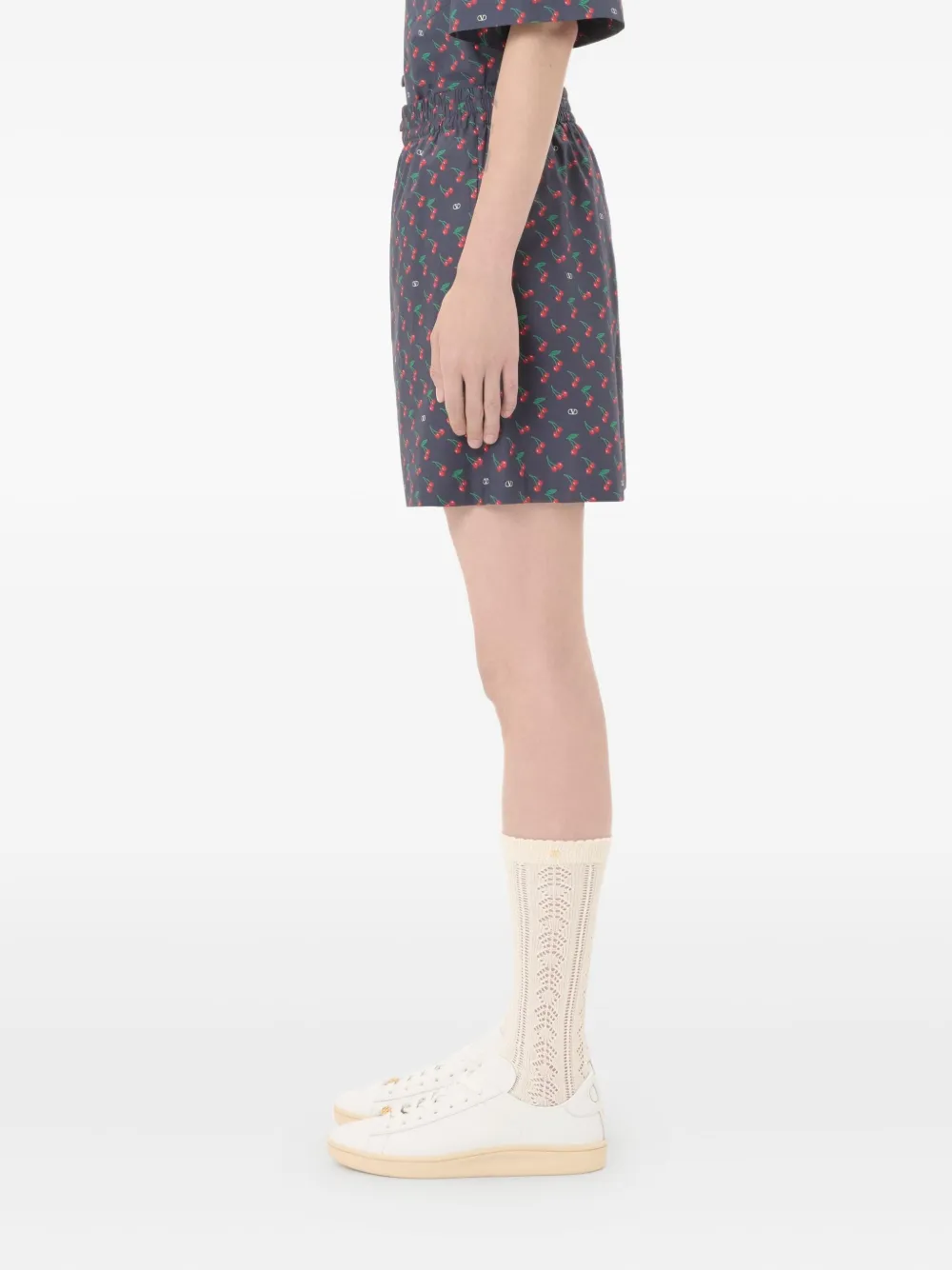 Valentino Garavani Shorts met kersenprint Blauw