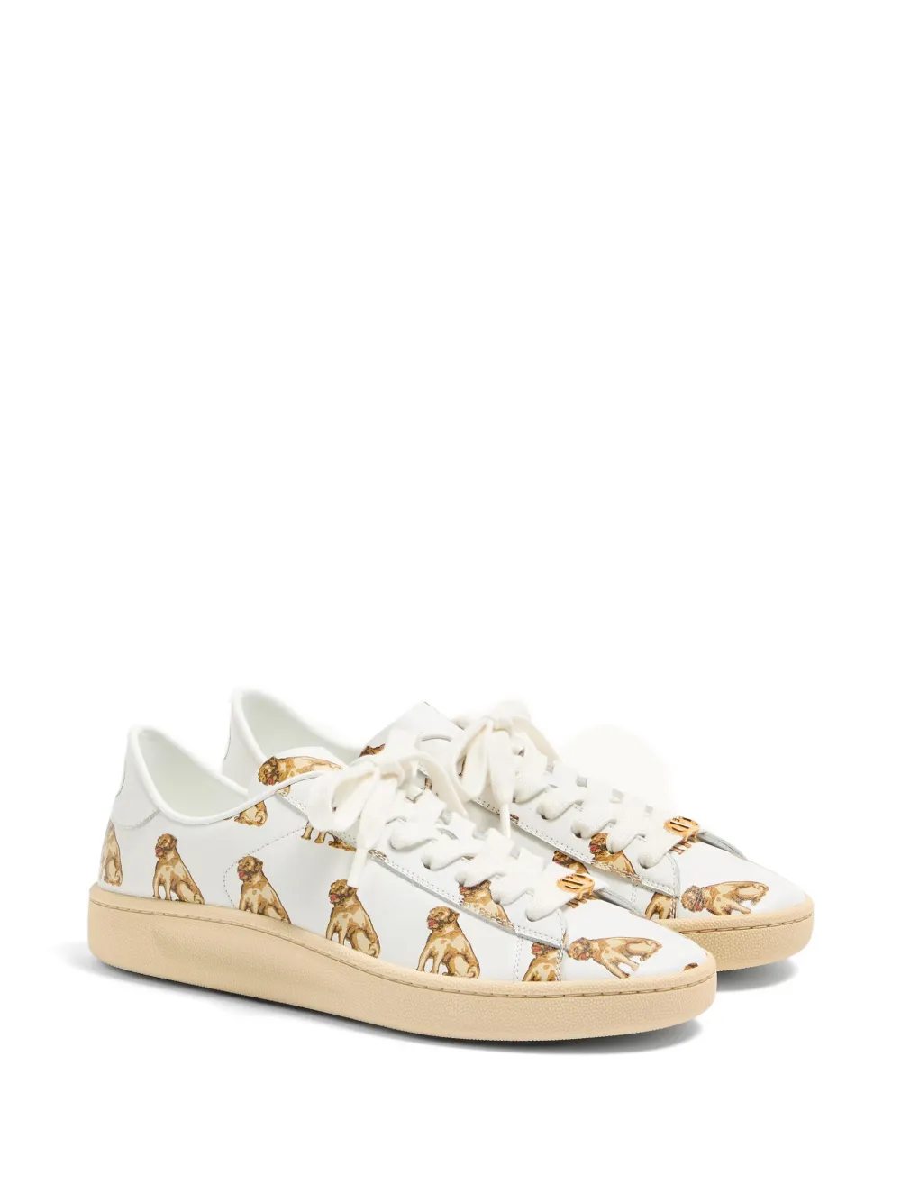  Valentino Garavani Royco Sneakers In Nappa Calfskin With Petit Charles Pattern - White 