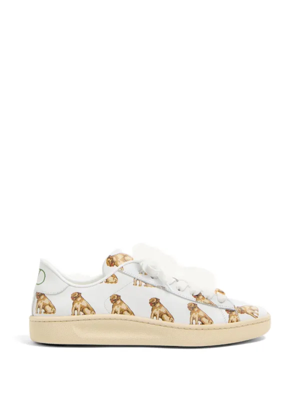 Valentino Garavani Royco Sneakers in Nappa Calfskin with Petit Charles Pattern in White