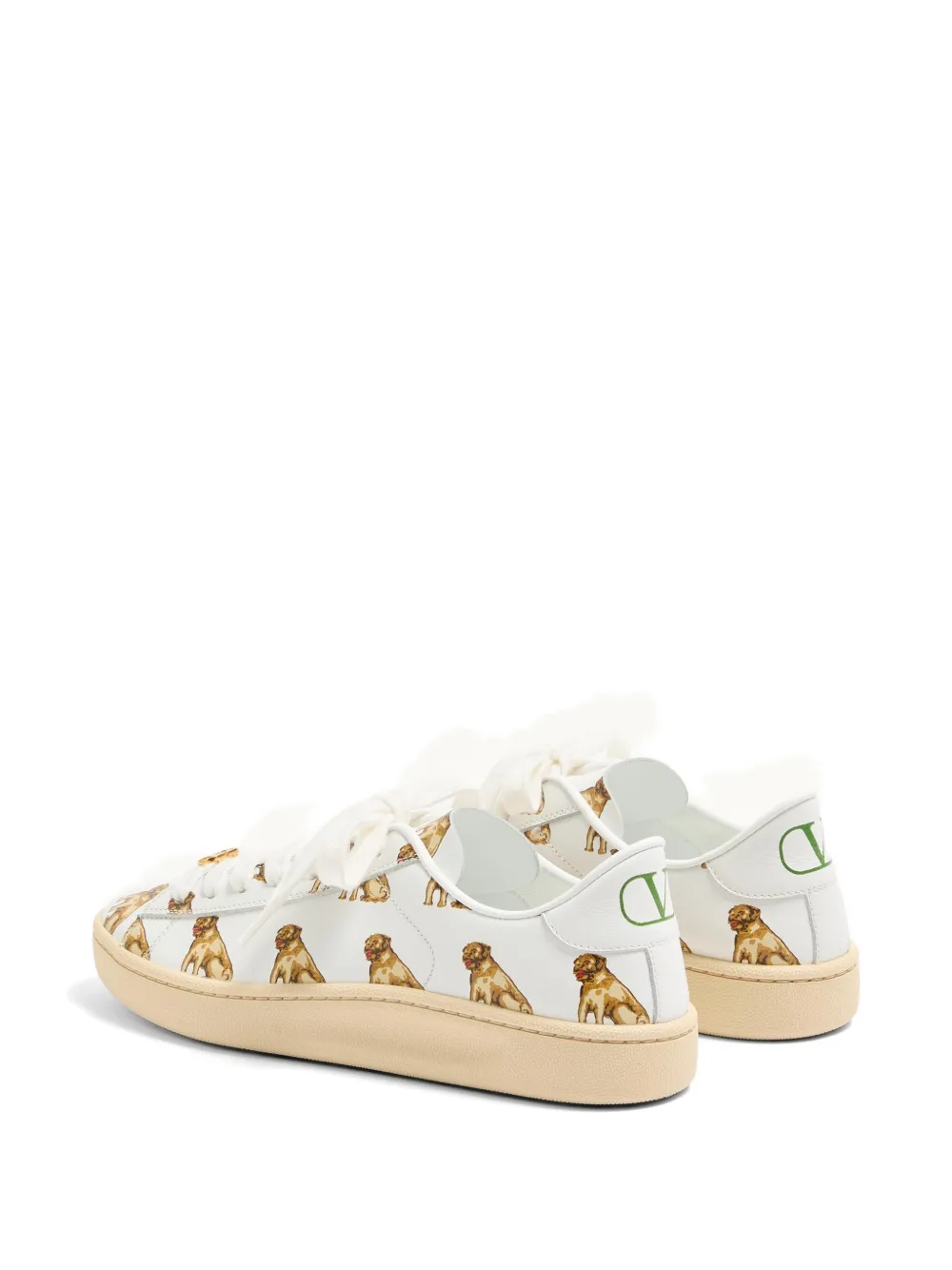Valentino Garavani Royco Sneakers in Nappa Calfskin with Petit Charles Pattern in White, view 5