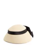Valentino Garavani satin-bow panama hat - BQB NATURAL/BLACK