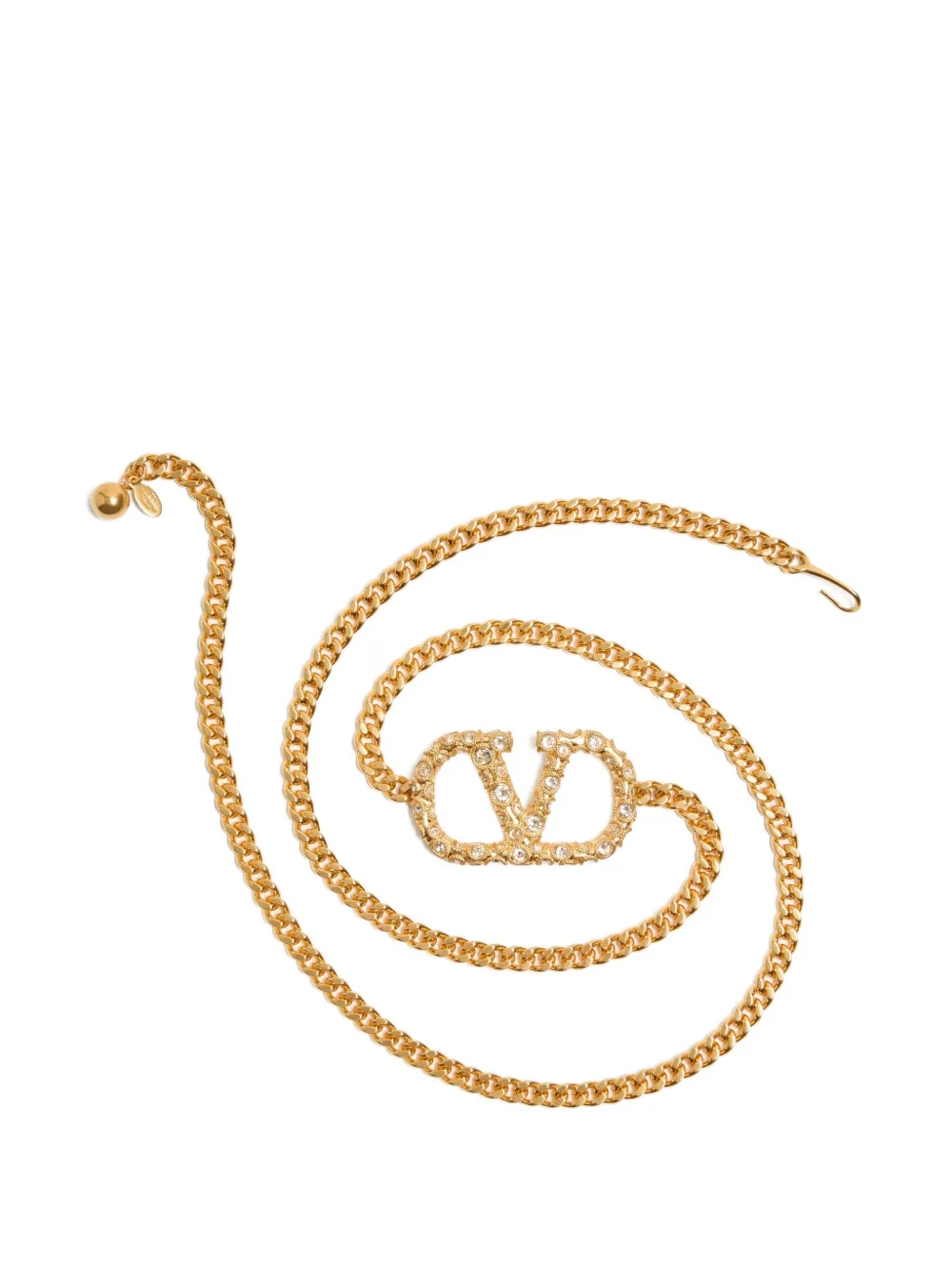 Valentino Garavani VLogo riem met kristallen Goud