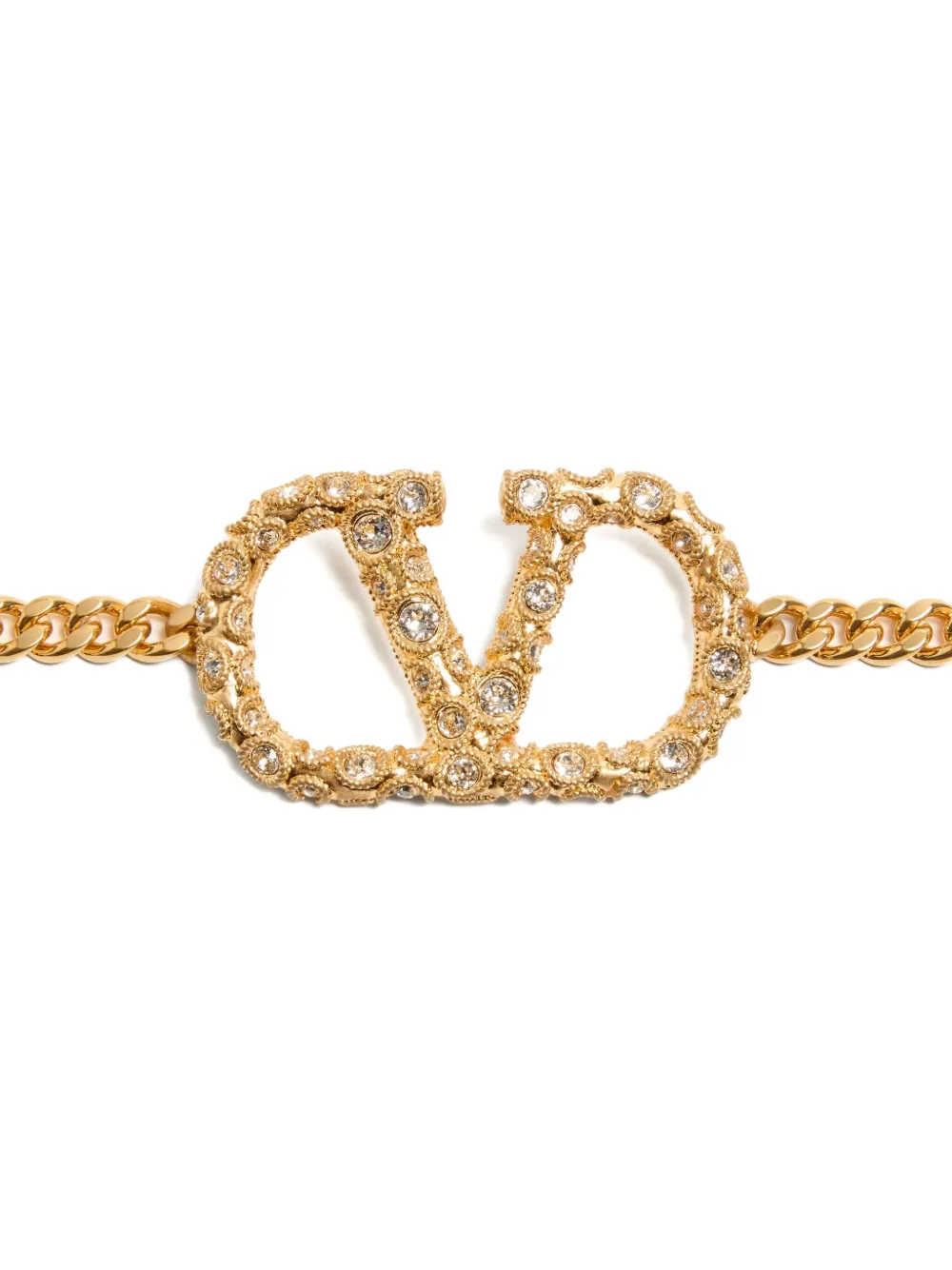 Valentino Garavani VLogo riem met kristallen Goud