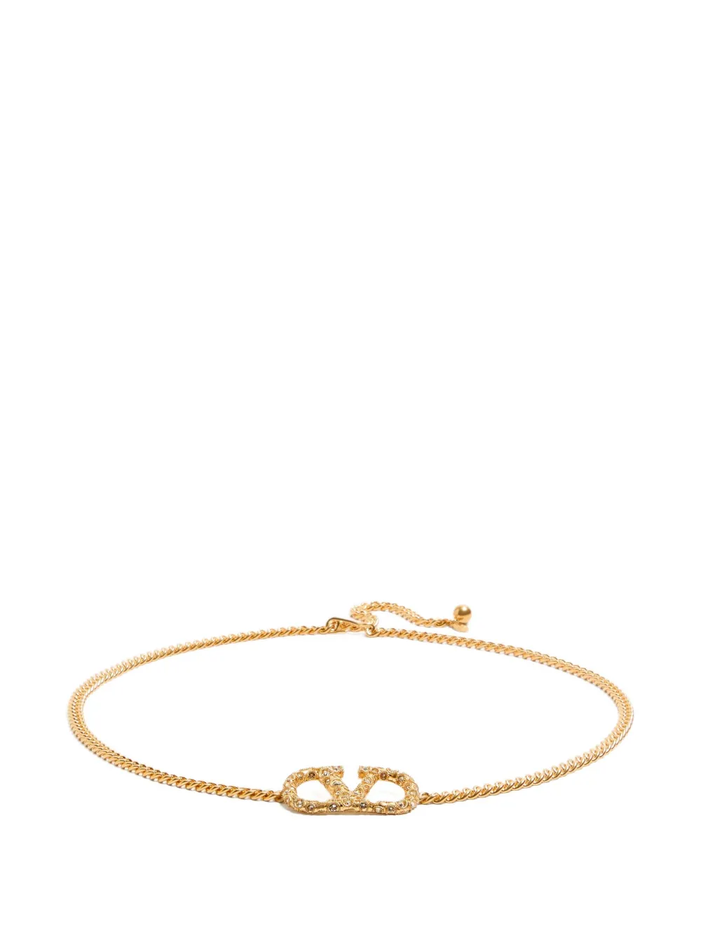 Valentino Garavani VLOGO SIGNATURE CHAIN BELT WITH CRYSTALS - Goud