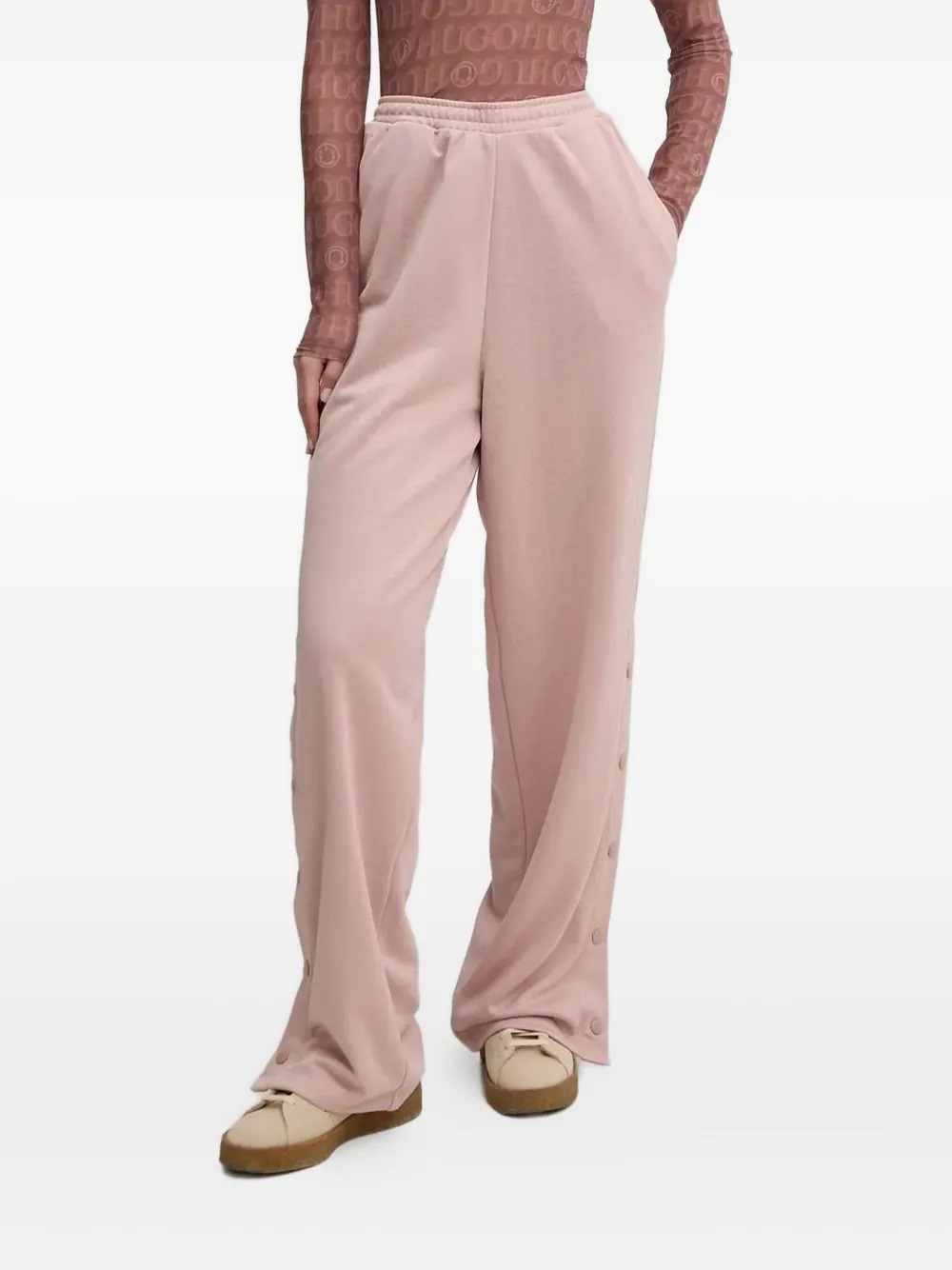 HUGO Broek met knoopdetail Roze