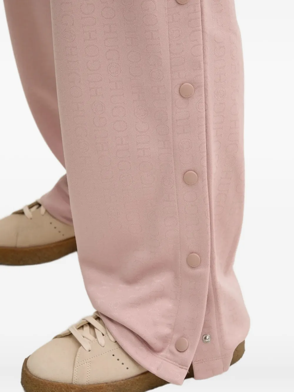 Hugo Boss Button-detail Trousers In Pink